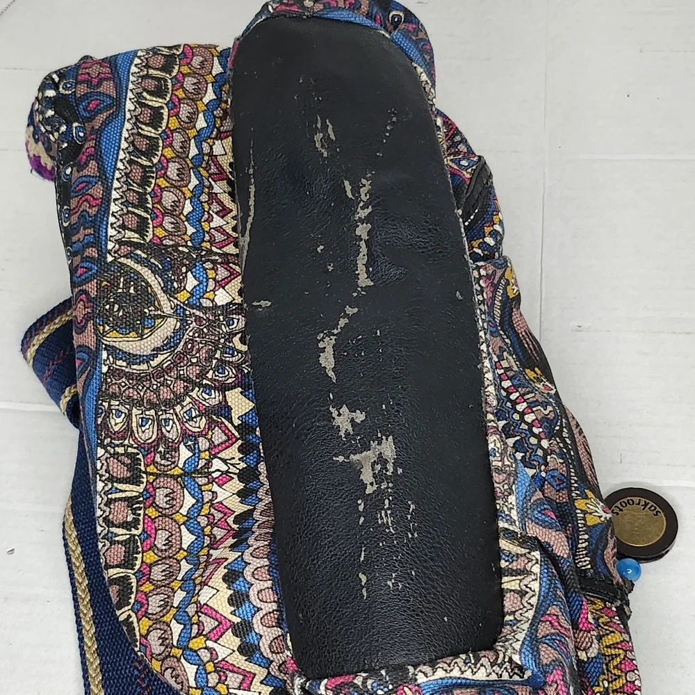 Sak Roots The SAK Sakroots Artist Circle Tote Jute Artsy BOHO Handbag Purse